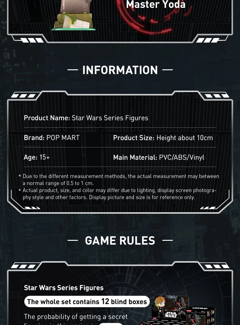 POP MART Star Wars série boîte aveugle devinez sac boîte mystère jouets poupée mignon Anime Figure ornements cadeau