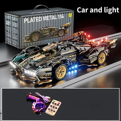 XMWL Roadster RC Tech Racer 1:14 Édition Limitée V12 Noire Briques Auto Bloquantes Collection by Mon Labubu