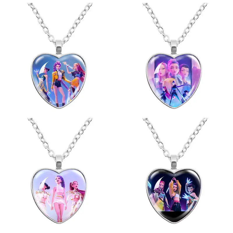 Collier Métal Coeur Démon Pendentif H Couple Kpop Idol