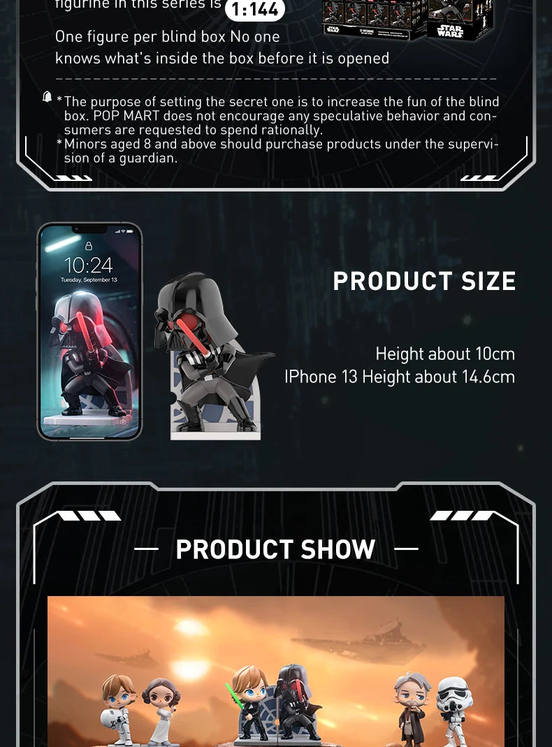 POP MART Star Wars série boîte aveugle devinez sac boîte mystère jouets poupée mignon Anime Figure ornements cadeau