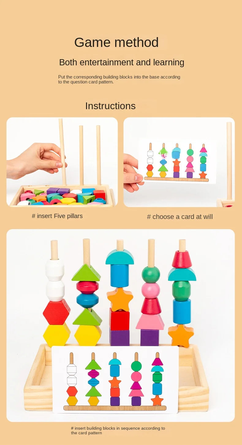 Jeu Montessori Bois Puzzle Couleurs Et Formes Bébé Édition Limitée Élégante Collection Bois Durable by Mon Labubu