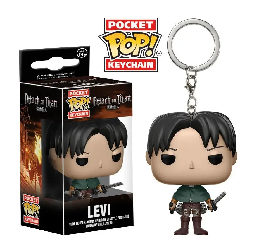 Funko porte-clés attaque sur Titan Levi Eren Jaeger Annie Leonhart Hatsune.Miku figurine porte-clés jouets de poche poupées porte-clés