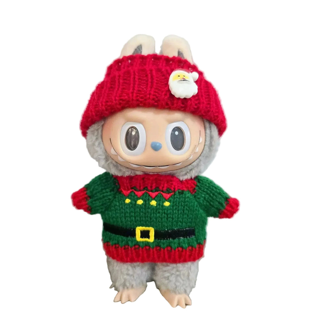 Labubu Vêtements de Poupée 15-17 cm Chapeau Noël Écharpe