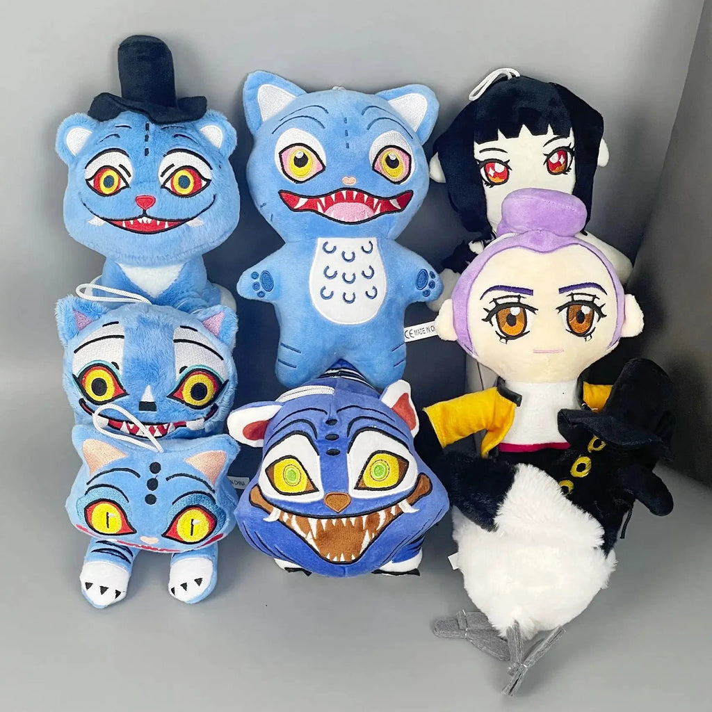 New Anime Kpop Demon Hunters Plush Cute Purple Tiger Black Hat Magpie Monster Hunting Girl Group Plush Toy for Fans Gifts