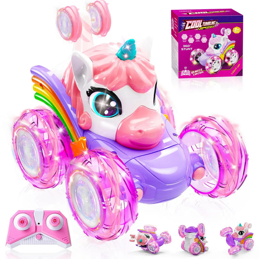 Licorne RC voiture télécommande licorne jouets électriques dessin animé mignon jouets créatif amusant émettant de la lumière poupée fille cadeaux