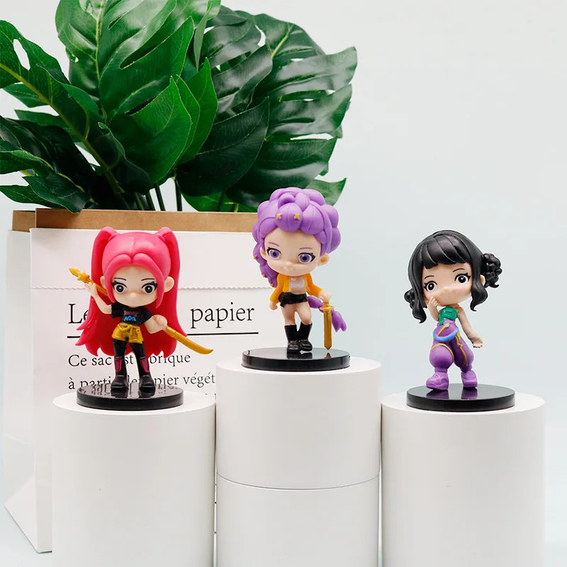 KPop chasseurs de démons dessin animé Figurine poupée jouets Mira Rumi Zoey Huntrix PVC modèle Statue Collection décoration cadeaux d'anniversaire