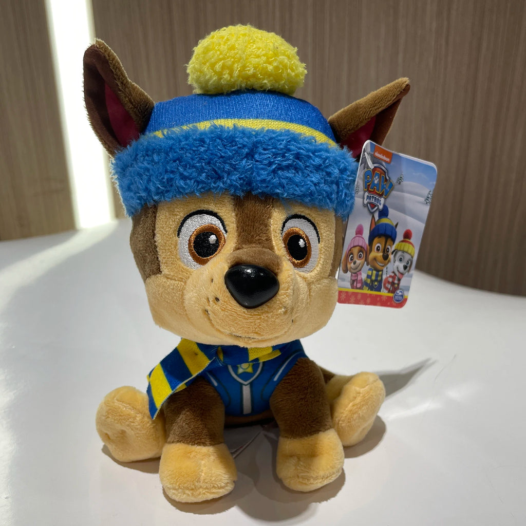 Original PAW Patrol Holiday Style Skye Chase Everest in scarf and hat. Officially licensed plush toy for ages 1 and up. 6 inches (15.2 cm).