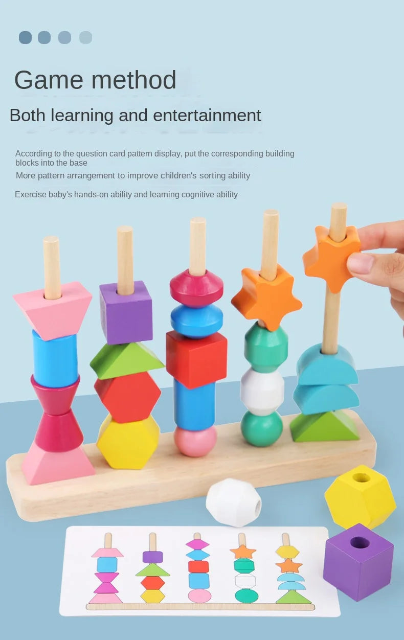 Jeu Montessori Bois Puzzle Couleurs Et Formes Bébé Édition Limitée Élégante Collection Bois Durable by Mon Labubu