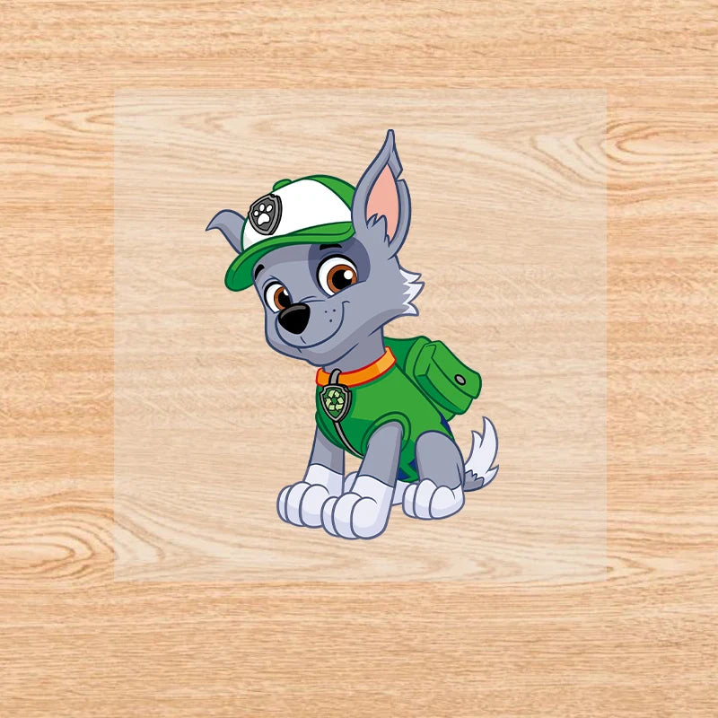 PAW Patrol-Autocollants de vêtements de dessin animé mignons, fer sur des patchs, autocollants de transfert de chaleur Anime Kawaii, cadeau de bricolage cool, fête de vacances