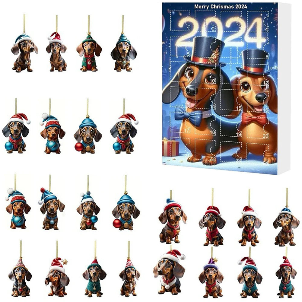 Calendrier de L’Avent 2024 Teckels avec Figurines en Acrylique Collection Édition Limitée by Mon Labubu