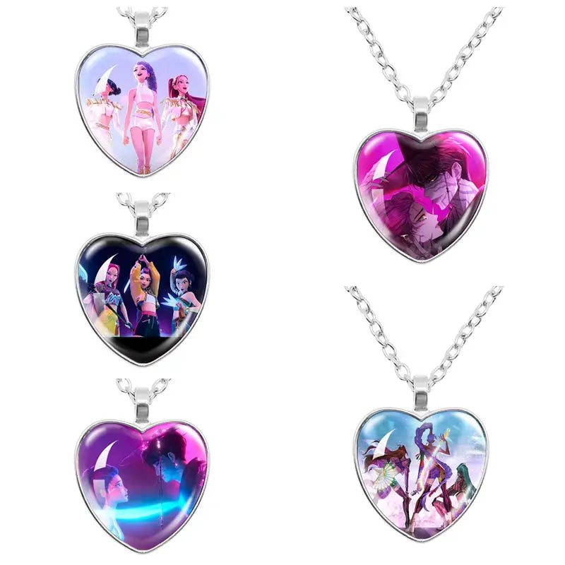 Collier Métal Coeur Démon Pendentif H Couple Kpop Idol