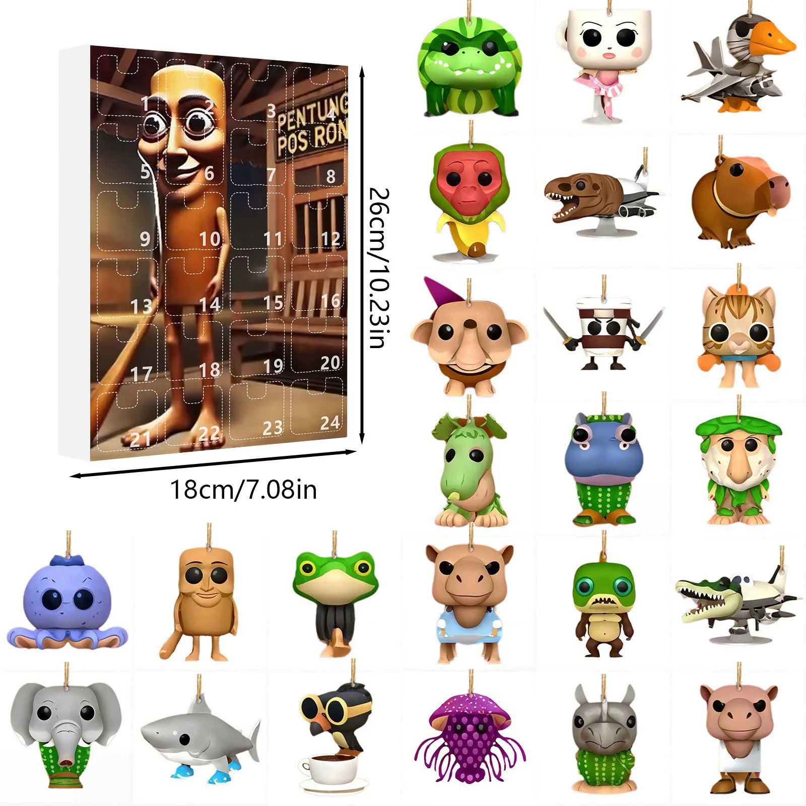 Brainrot Italien Calendrier Avent Acryliques Figurines Exclu by Mon Labubu