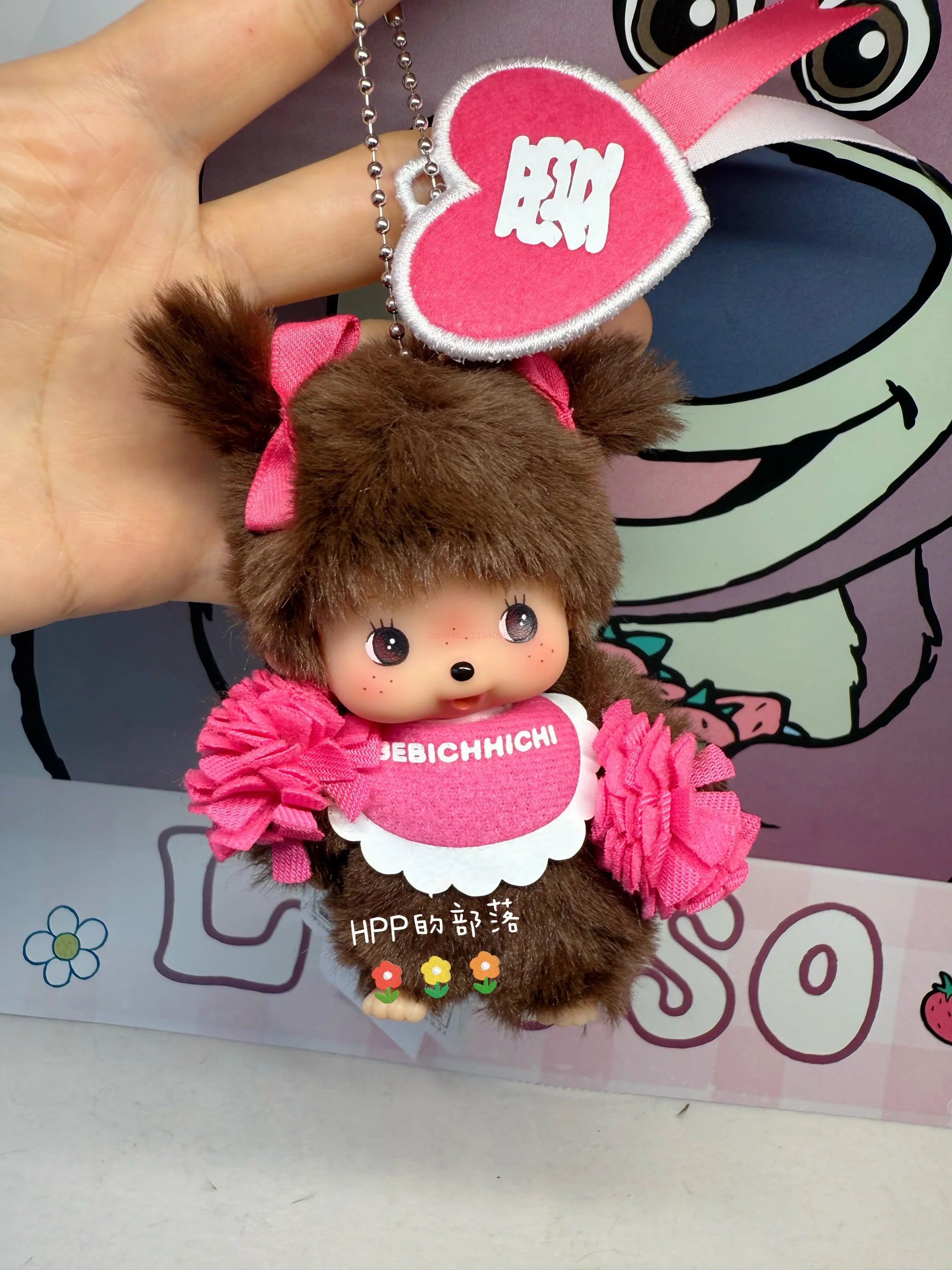 Bandai Monchhichi Classic Pendant Plush Colorful Hair