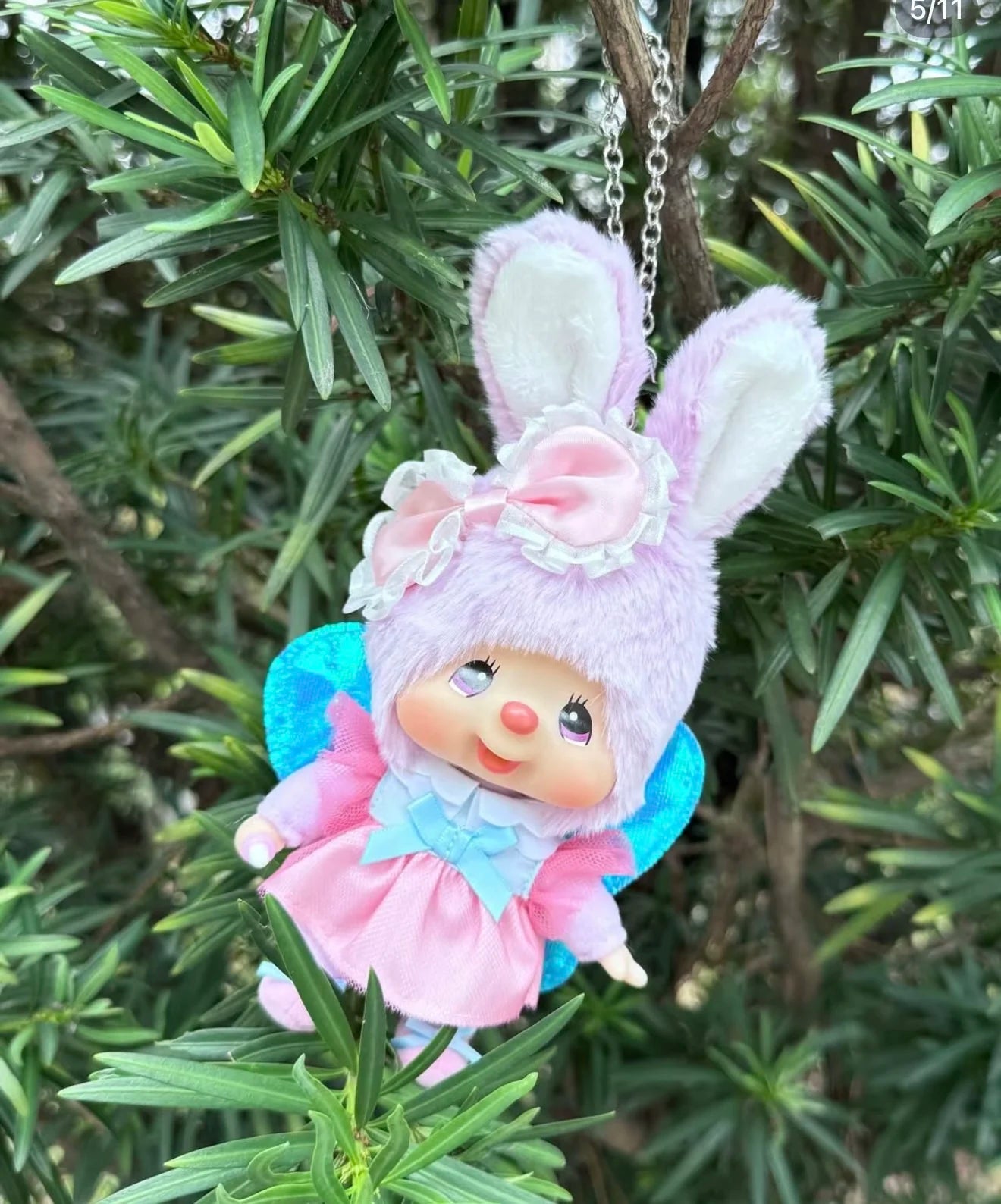 Porte-clés Monchhichi Secret Garden – Poupée Kawaii en Peluche