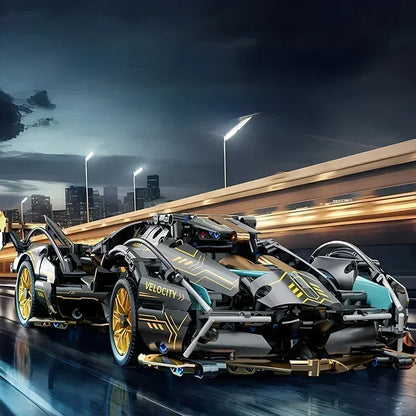 XMWL Roadster RC Tech Racer 1:14 Édition Limitée V12 Noire Briques Auto Bloquantes Collection by Mon Labubu