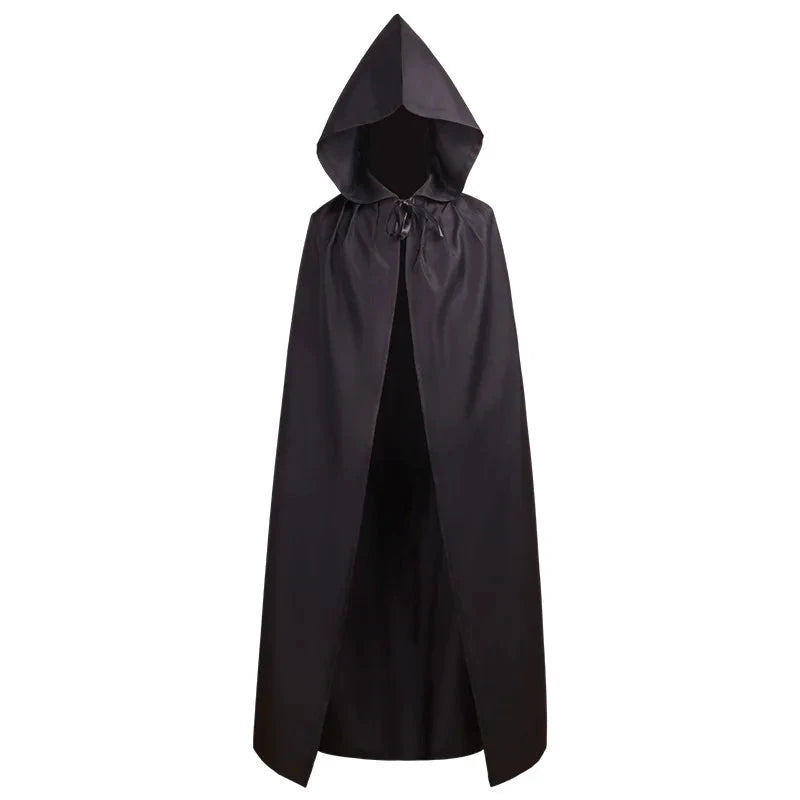 Medieval hooded cape costume – Black and red