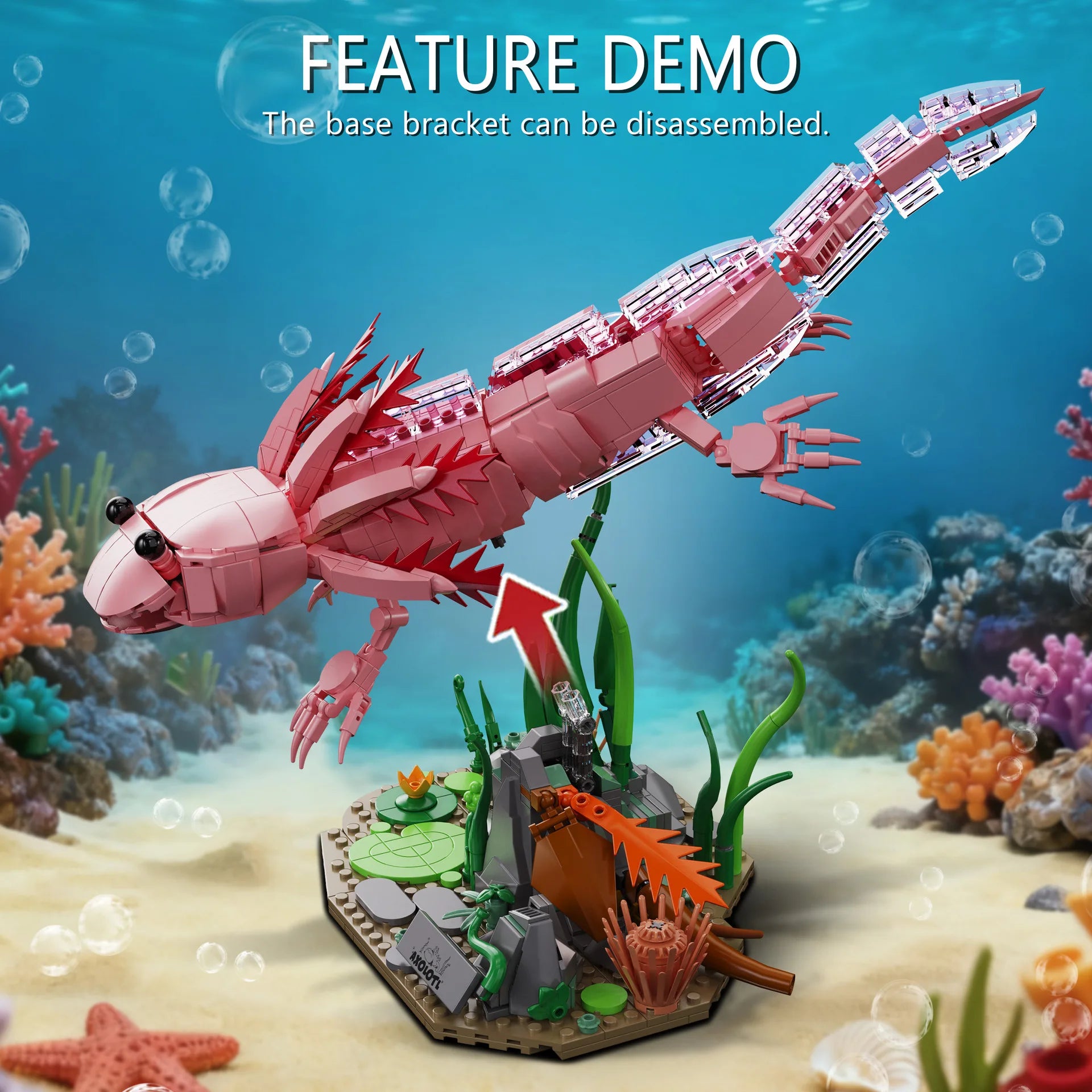 Mon Bubu Kawaii – Axolotl – Set de Blocs de Construction 998 pièces