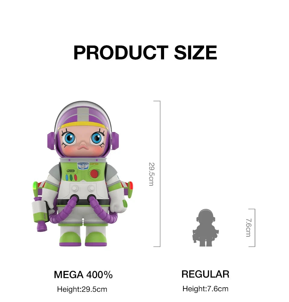 POP MART MEGA SPACE MOLLY 400% BUZZ LIGHTYEAR Serie Überraschungsbox Original Blind Box Guess Toys Beutel Ornament Figuren Heimdeko