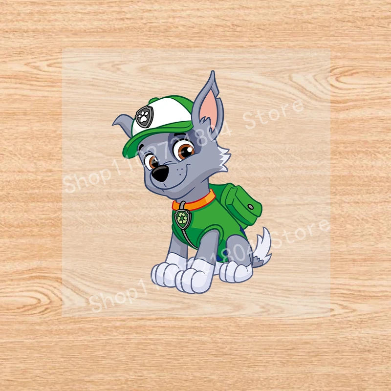PAW Patrol-Autocollants de vêtements de dessin animé mignons, fer sur des patchs, autocollants de transfert de chaleur Anime Kawaii, cadeau de bricolage cool, fête de vacances