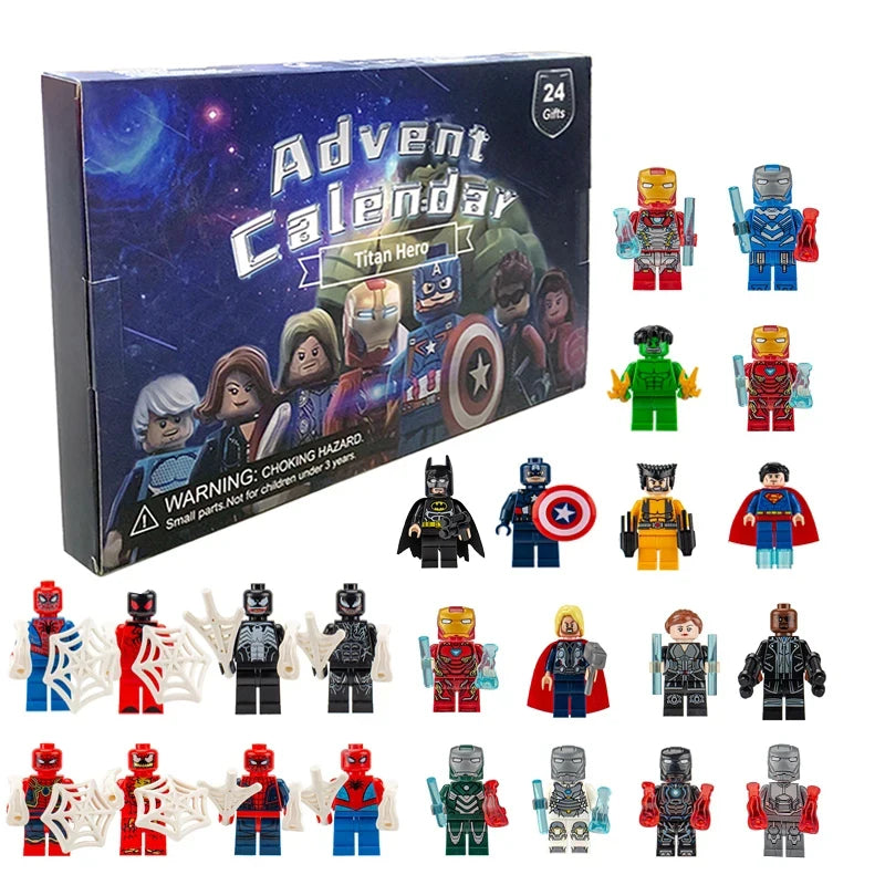 Calendrier de l’Avent Marvel Disney – 24 Figurines Super-Héros à Collectionner, Édition Noël