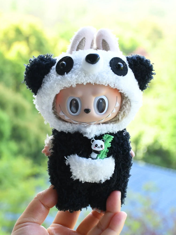 Labubu Combinaison Poupée Panda Macaron 15 et 17 cm Échelle 1 sur 8