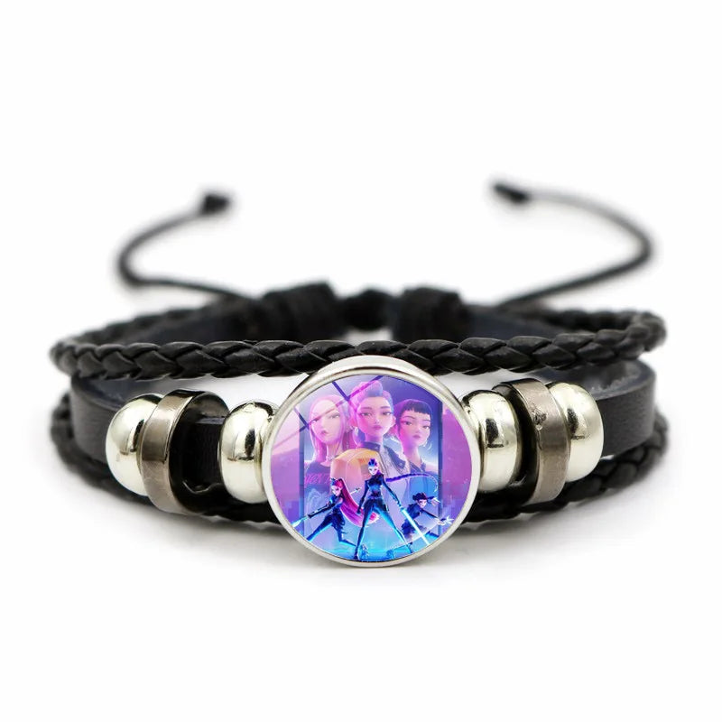 K-Pop-Idol-Anime-Paarkette mit herzförmigem Anhänger „Dämon H“, modische K-Pop-Idol-Halskette, Schmuck, Geschenkidee für Paare, Zeit-Edelstein-Halskette