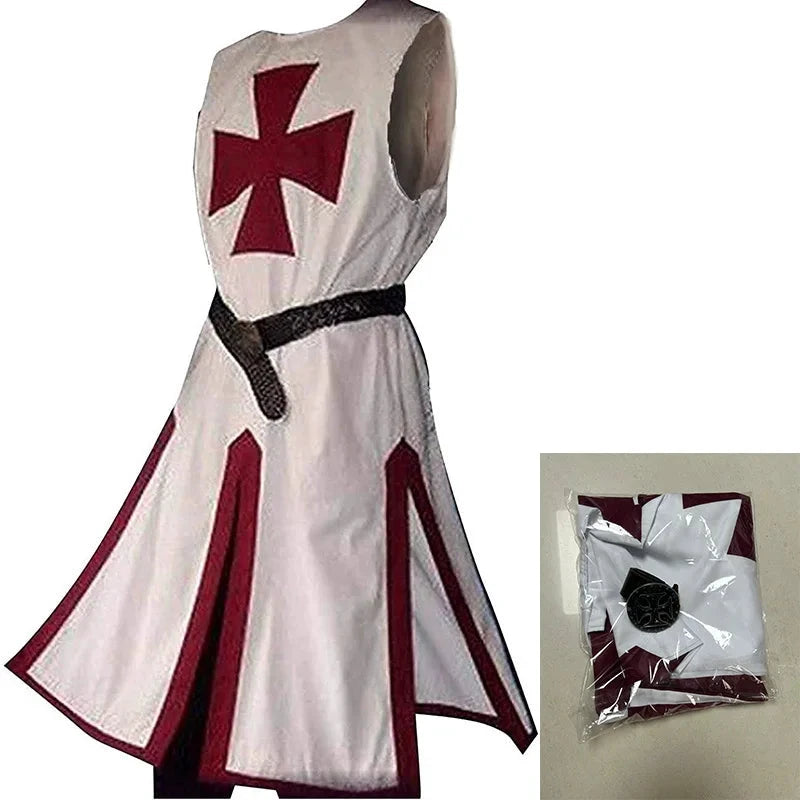 Medieval hooded cape costume – Black and red