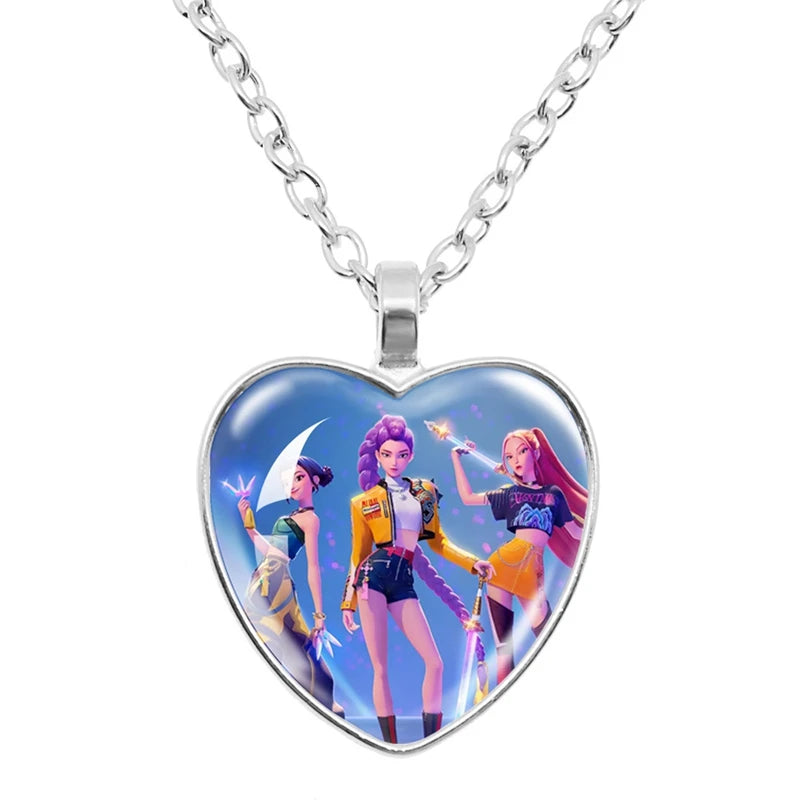 Collier Métal Coeur Démon Pendentif H Couple Kpop Idol