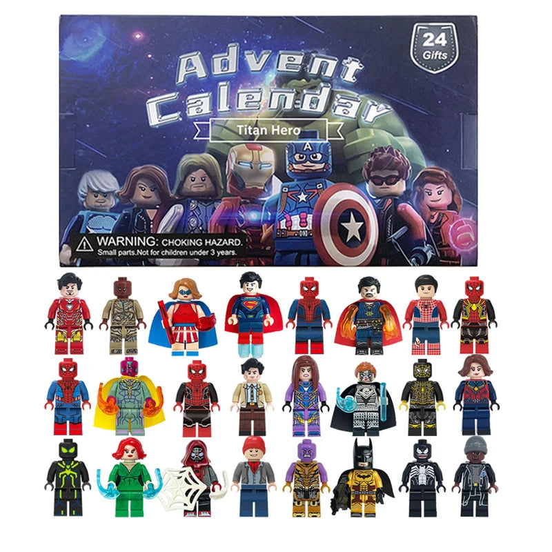 Calendrier de l’Avent Marvel Disney – 24 Figurines Super-Héros à Collectionner, Édition Noël