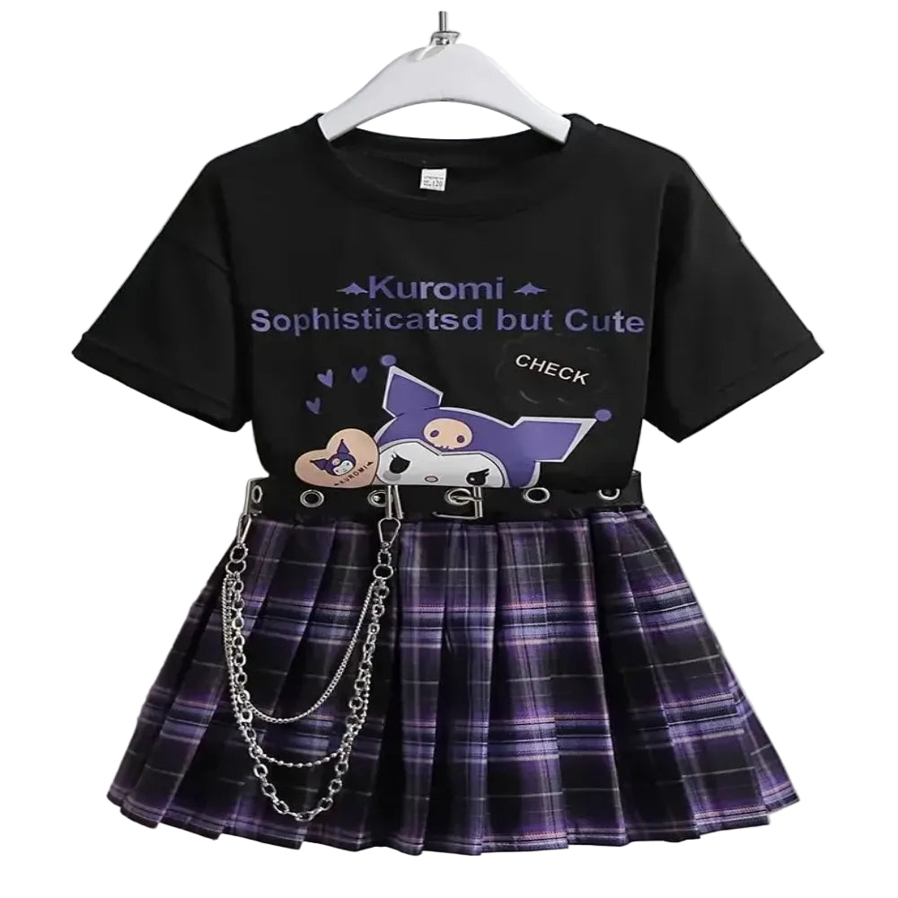 Kuromi – T-Shirt- und Rock-Set
