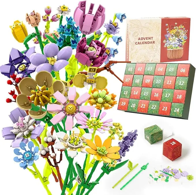 Calendrier De L’Avent 2025 Fleurs À Construire En Blocs Édition Limitée Pour Adultes Et Enfants by Mon Labubu