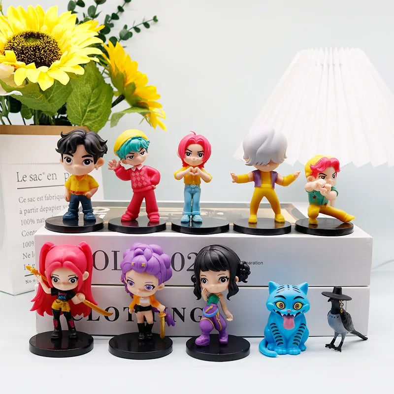 KPop chasseurs de démons dessin animé Figurine poupée jouets Mira Rumi Zoey Huntrix PVC modèle Statue Collection décoration cadeaux d'anniversaire