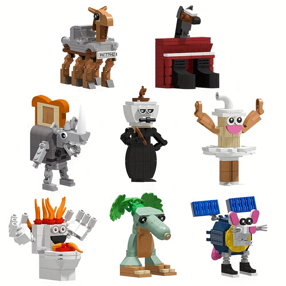 Set 605 Brainrot Building Blocks – Animals, Machines &amp; Abstract Characters Sahur