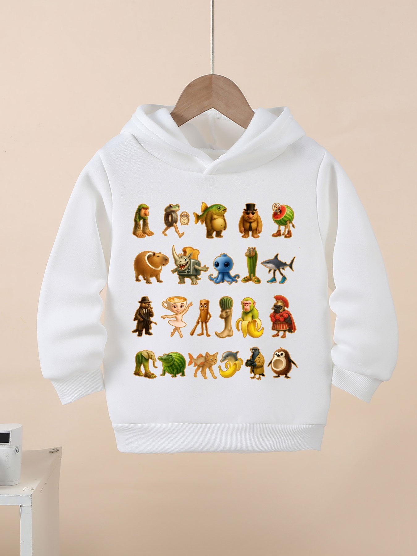 Sweat à Capuche Enfant Brainrot – Italian Brainrotm– Confort Stretch 3 à 10 Ans