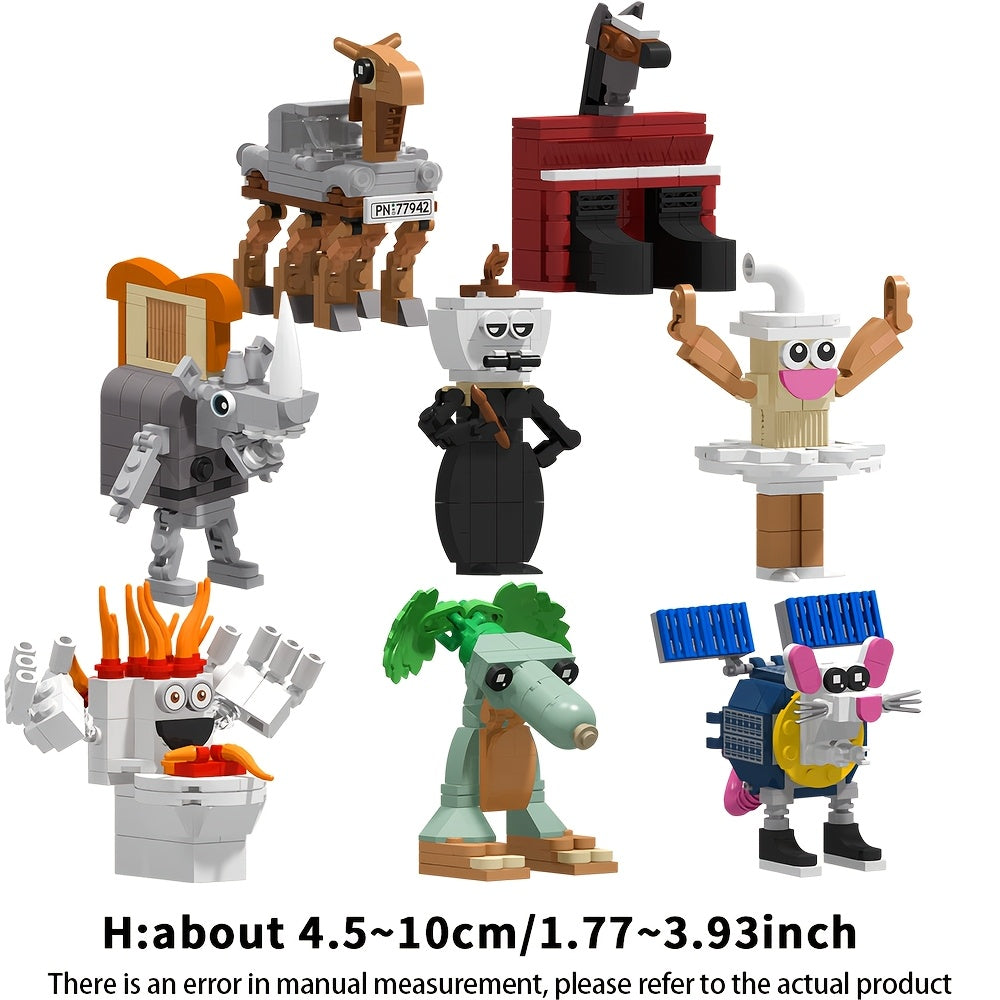 Set 605 Brainrot Building Blocks – Animals, Machines &amp; Abstract Characters Sahur