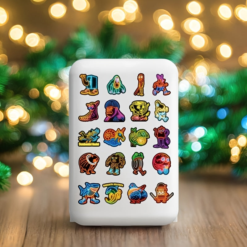 Cartoon-Sticker, 50 oder 250 Stück – Italienischer Brainrot-Neon-Effekt – Roblox