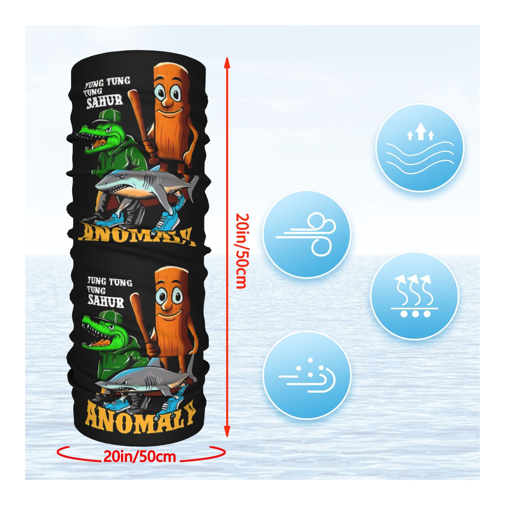 Italienische Schal-Maske mit Hirnfäule-Motiv – Humorvolles Accessoire aus der Popkultur