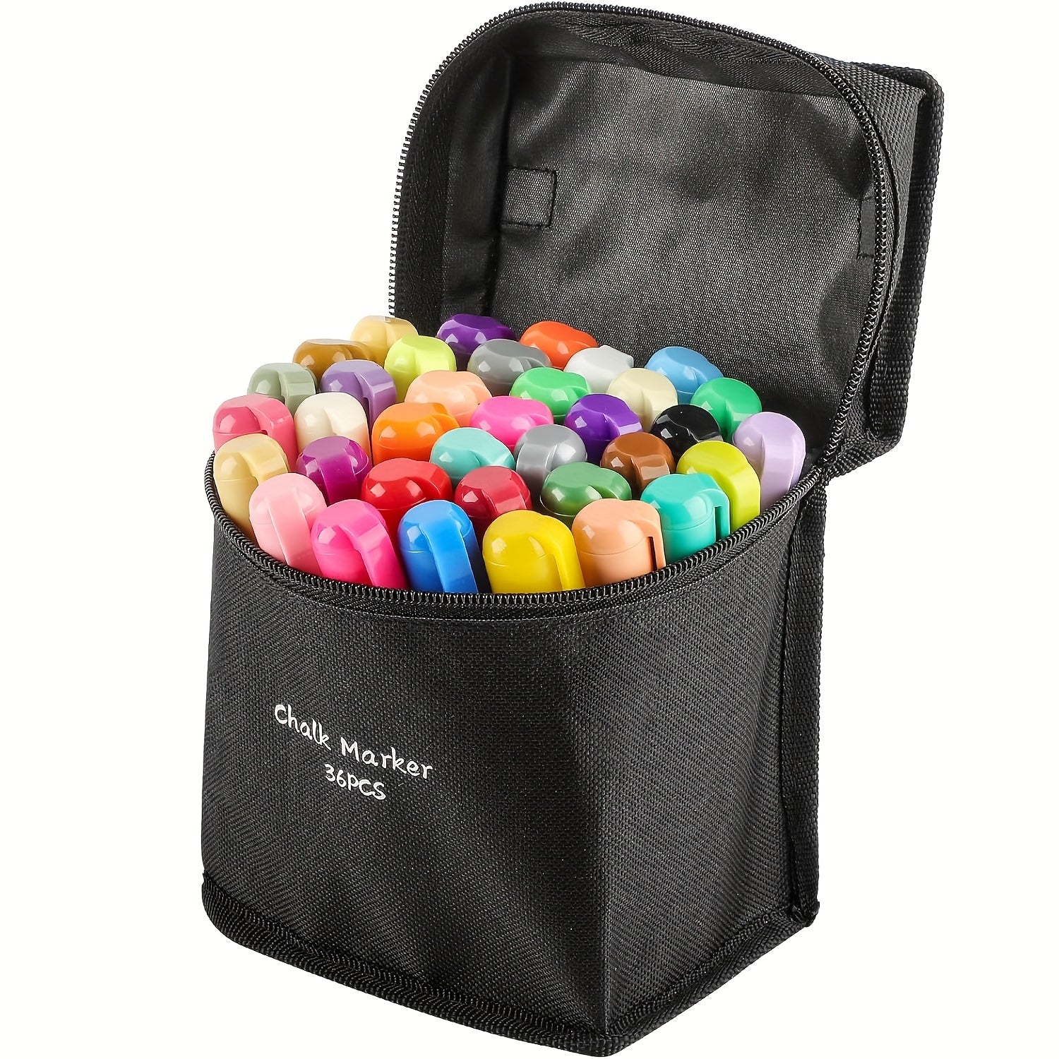 36 Marqueurs Craie Effaçables à l’Eau – Pointes Réversibles Biseautée/Ronde – Pour Tableau, Vitre, Miroir – Encre Lavable