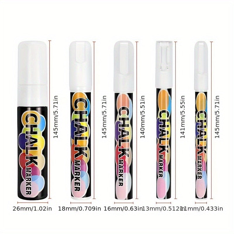 Lot de 5 Marqueurs Blancs à Encre Effaçable – Pour Verre, Tableau, Miroir – Pointes Précises & Lavables à l’Eau