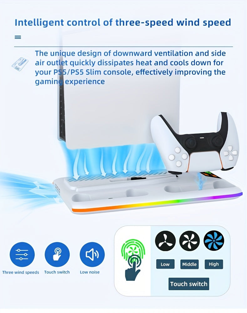 CoolBase – PS5-Kühlstation mit Doppelladegerät und RGB-LED