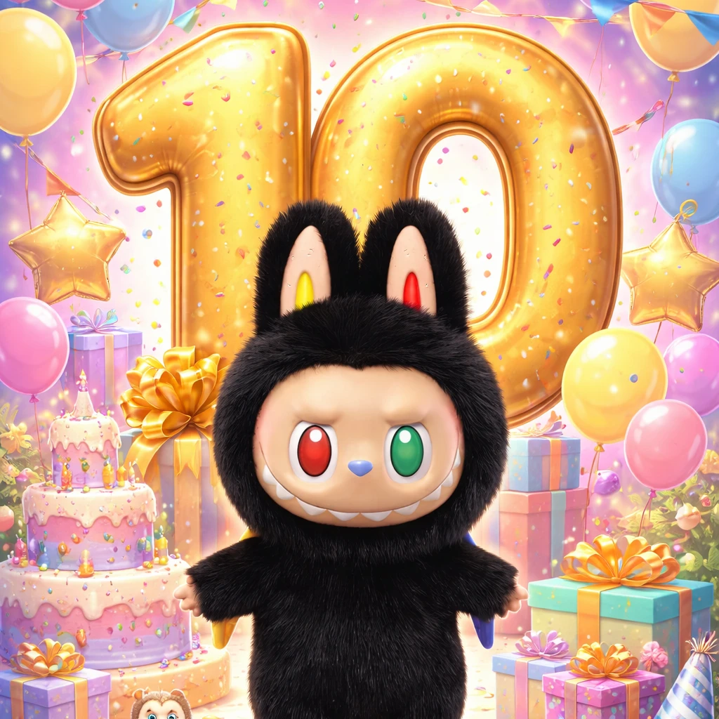 POP MART Labubu Zimomo 38 cm– Édition Collector 10 Ans