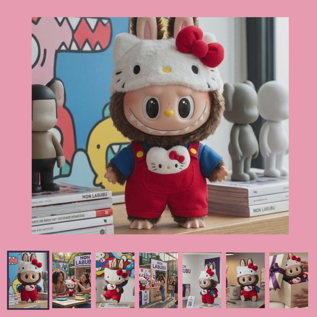 POP MART - Labubu Hello Kitty – Peluche Vinyle 38 cm